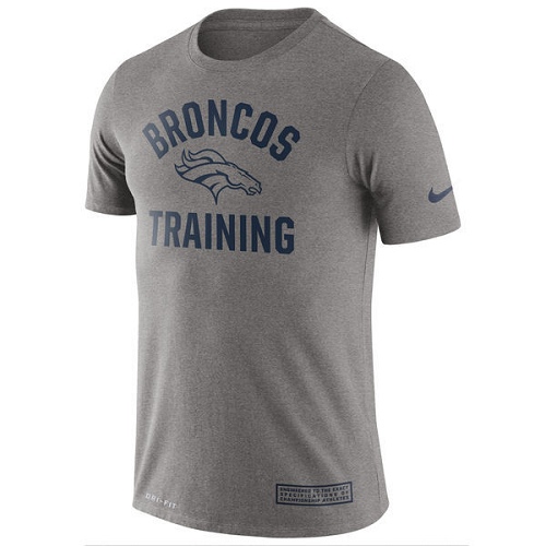 NFL Men's Denver Broncos Nike Heathered Gray Training Performance T-Shirt